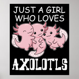 Poster Axolotl Enfants Kawaii Axolotl Cadeaux Filles Axol