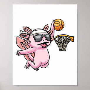 Poster Axolotl Jouer Sketll Joueur Sports Enfants