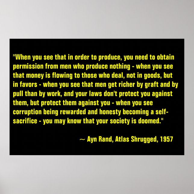 Poster Ayn Rand, Atlas haussé (Devant)