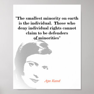 Poster Ayn Rand Citation Sur La Plus Petite Minorité
