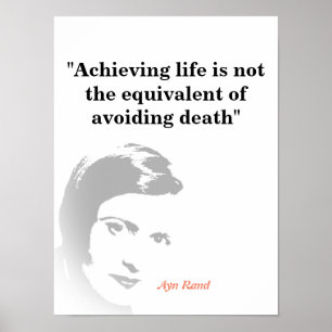Poster Ayn Rand Citation Sur La Vie