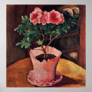 Poster Azalées roses avant août Macke