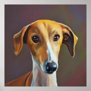 Poster Azawakh - Portrait de chien