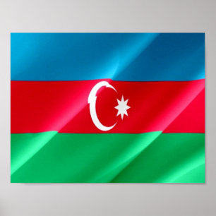 Poster Azerbaijan - Flag Waving -