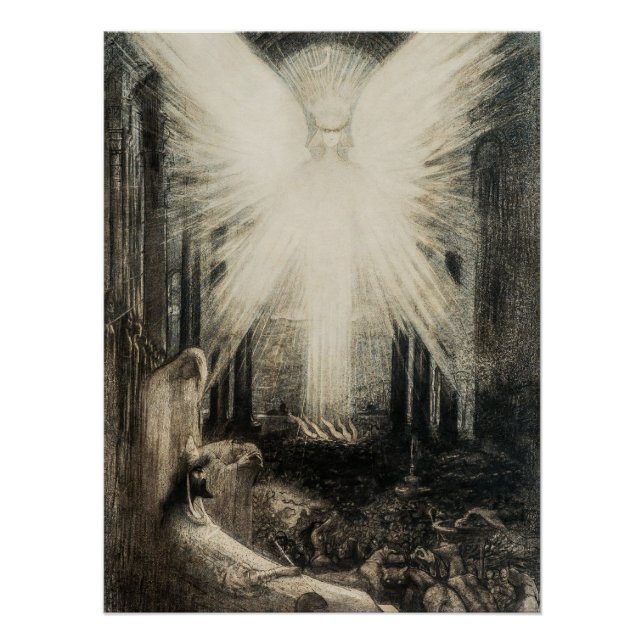 Poster Azrael par Jean Delville, 1890 (Devant)