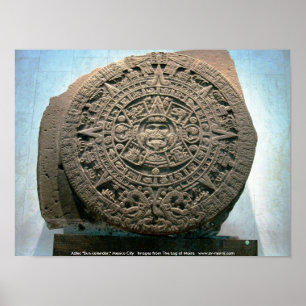 Poster Aztec "Calendrier du soleil", Mexico