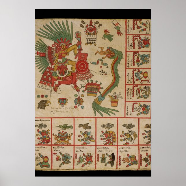 Poster Aztec Codex Borbonicus (Devant)