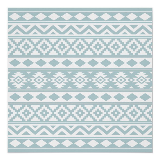 Poster Aztec Essence Ptn III b Canard Oeuf Bleu & Blanc (Devant)