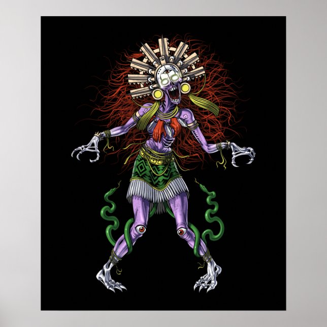 Poster Aztec Mythologie Deity Tzitzimitl (Devant)