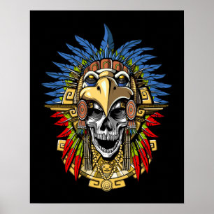 Poster Aztec Skull Warrior