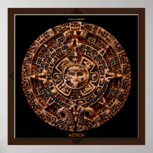 Poster AZTECA ~ Mayan - Aztec Sun Calender Art Imprimer