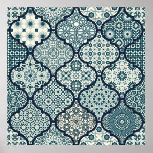 Poster azulejos décoratifs arabes carreaux mosaïque islam