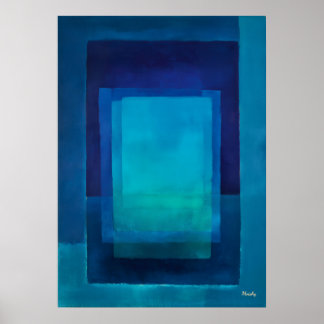 Poster Azure Depth Color Field Abstract Modern Art