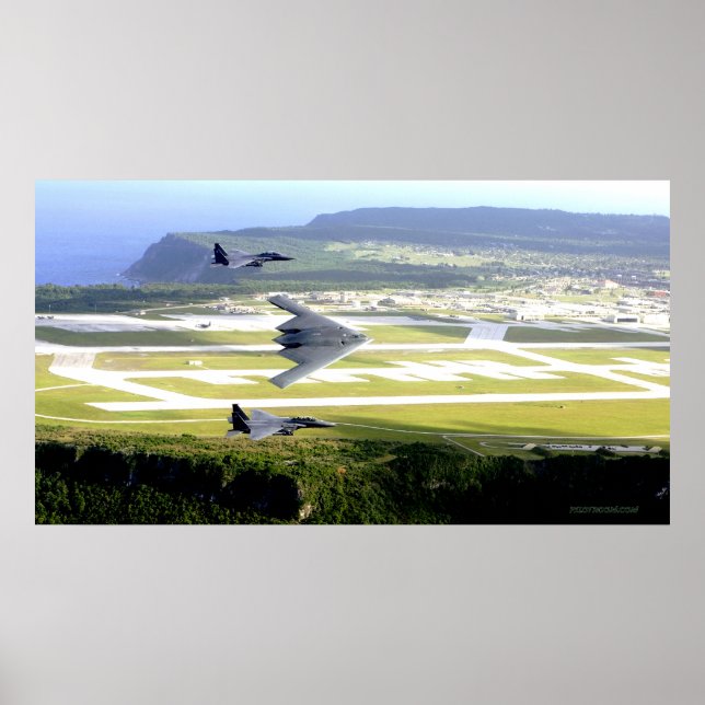 Poster B2 furtif avec Escort F15 (Devant)