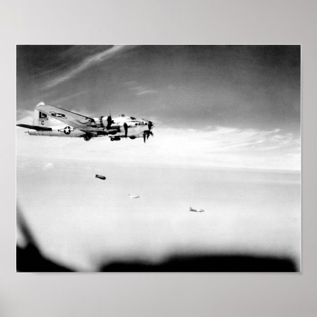 Poster B-17 Forteresse Volante Dropping Bombes (Devant)