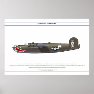 POSTER B-24J USA 90BG 1