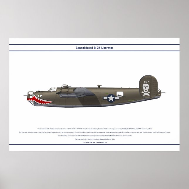 POSTER B-24J USA 90BG 1 (Devant)