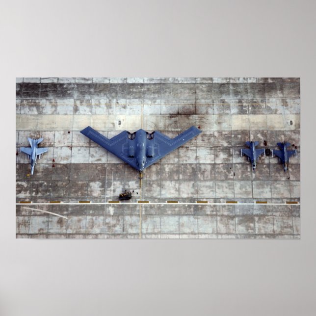 Poster B-2 Spirit, F-16 Falcons de combat et F-18 Hornet (Devant)