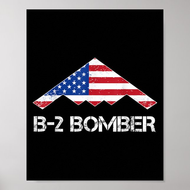 Poster B-2 Spirit Stealth Bomber Flag Usa Military Aircra (Devant)