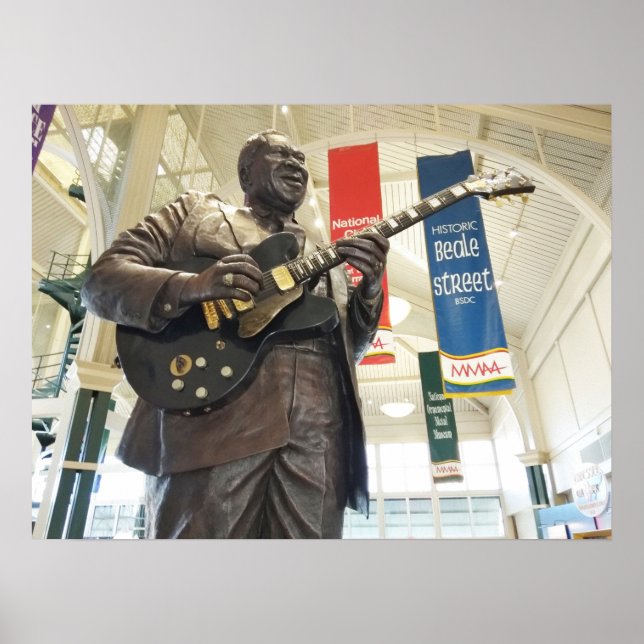 Poster B.B. King Statue - Memphis (Tennessee) (Devant)