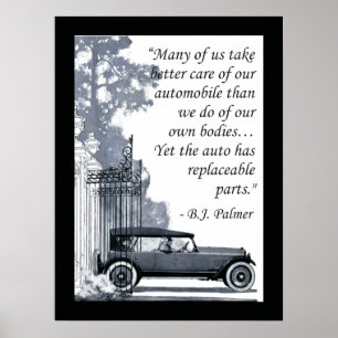 Poster B.J. Chiropractie de Palmer indiquant l'affiche