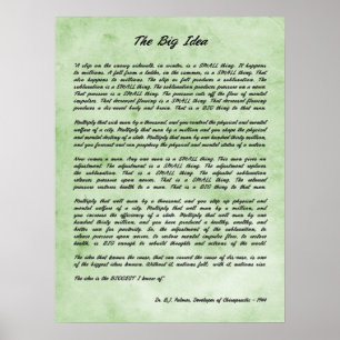 Poster B J Palmer - La Grande Idée Chiropratique Impressi