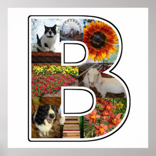 Poster B Monogram Create Your Own 8 Custom Photo Collage