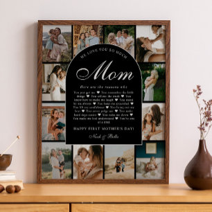 Poster B & W Raisons pour lesquelles nous vous aimons Mam