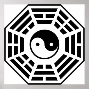 Poster Ba gua Pa kua Le taoïste chinois huit symboles