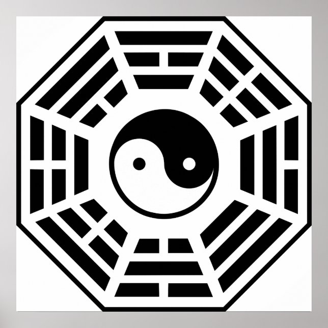 Poster Ba gua Pa kua Le taoïste chinois huit symboles (Devant)