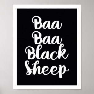 Poster Baa Baa Black Sheep Color Block