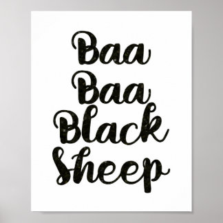 Poster Baa Baa Black Sheep Parties scintillant