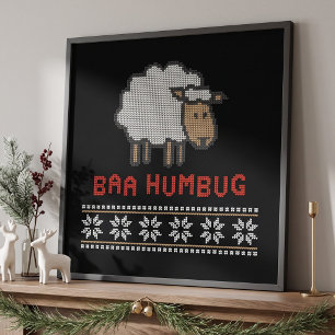 Poster Baa Humbug Christmas Sheep