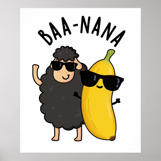 Poster Baa-nana Funny Banana Puns (Devant)