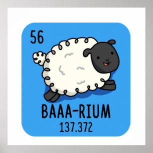 Poster Baa-rium Funny Sheep Chimie Pun