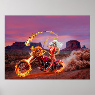 POSTER BABES MOTOCYCLISTES REBELLES VAMPIRES
