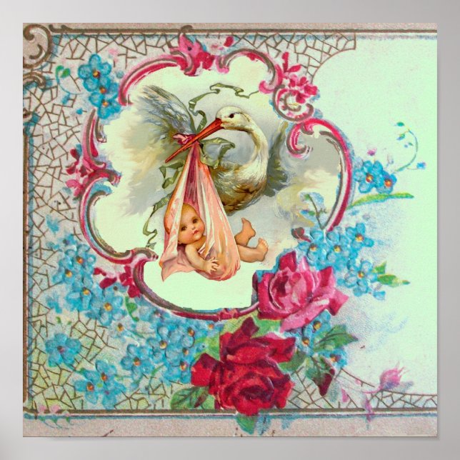 Poster BABILLARD FILLE STORK Vert (Devant)