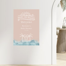 Baby à bord Baby shower rose Surf Accueil