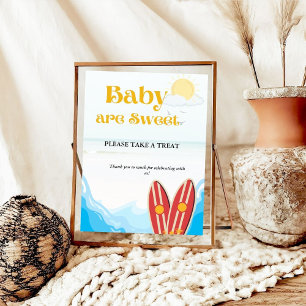 Poster Baby beach surf board baby shower Signal favori