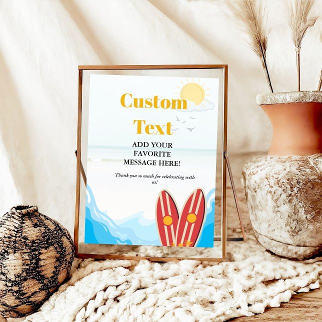 Poster Baby beach surf boardbaby shower Signal préféré (Créateur téléchargé)