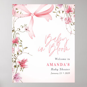 Poster Baby Boho Floral en Fleur Baby Shower