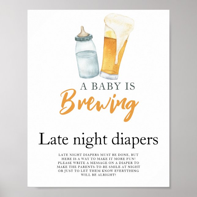 Poster Baby brasse de la bière Late night couches jeu (Devant)