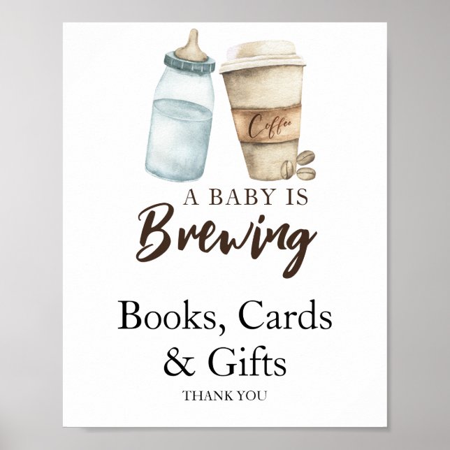Poster Baby brasse du café Livres Cartes et Cadeaux (Devant)