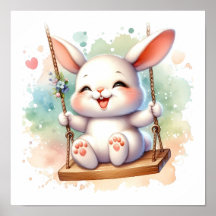 Baby Bunny Nursery Aquarelle Rabbit sur couture