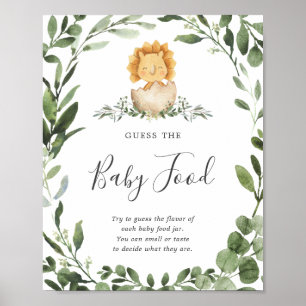 Poster Baby Dinosaur Baby shower Devinez Le Panneau Alime