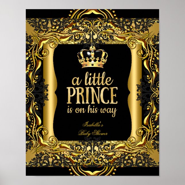 Poster Baby Duwer Little Prince Gold Black (Vorne)