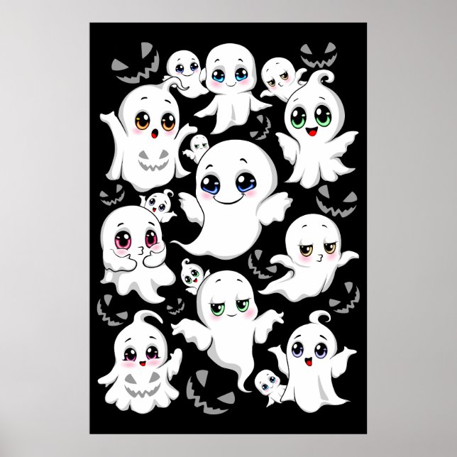 Poster Baby Ghosts Éffrayant mignon Halloween humeur (Devant)