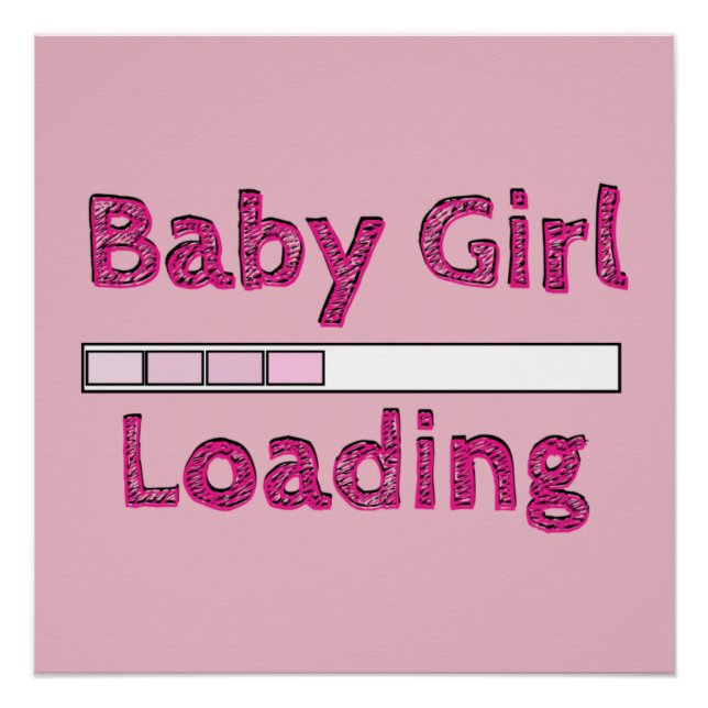Poster Baby Girl Chargement - Quatrième mois (Devant)