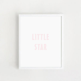 Poster Baby Girl Nursery Wall Art. Little Star