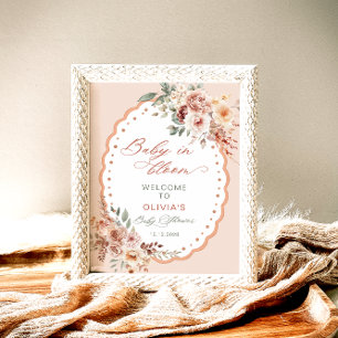Poster Baby in Bloom Boho Baby shower Bienvenue